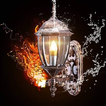 Amazon.co.jp: ヨーロッパのヴィンテージLED屋外防水ウォールランタン